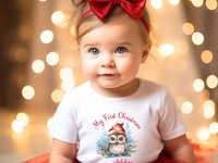 First Christmas Owl Custom Personalised Baby Bodysuit 2024