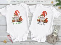 Santa Baby peace out Christmas bodysuit, Personalised with bubs name or custom text