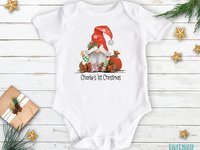 Santa Baby peace out Christmas bodysuit, Personalised with bubs name or custom text