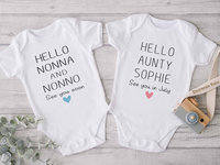 Hello baby personalised pregnancy announcement, See you soon custom baby reveal for Grandparents, Daddy, friends & family