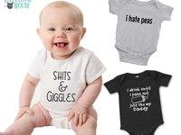 Shits & Giggles funny baby bodysuit, Australian sizes from newborn to toddler