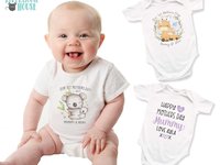 First Mothers Day Koala Personalised Baby Bodysuit, Custom Mummy & Baby 2024 Gift for Mum, Australian Sizes Newborn to Toddler