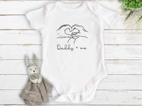 Daddy + me holding hands personalised baby bodysuit