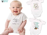 Daddy + me holding hands personalised baby bodysuit