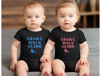 Crawl Walk Climb baby bodysuit, Custom rock climbing romper