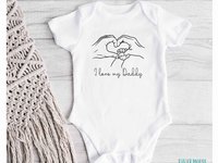 Daddy + me holding hands personalised baby bodysuit