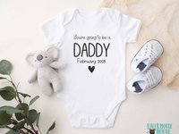 You're going to be a Daddy personalised pregnancy announcement baby bodysuit, Custom reveal for Dad, Grandparents, Aunties, Uncles & family