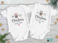My first Christmas personalised baby wombat bodysuit, Little Aussie Xmas gift, Australian size newborn to toddler