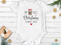 My first Christmas personalised baby wombat bodysuit, Little Aussie Xmas gift, Australian size newborn to toddler
