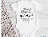 Merry Christmas we are getting you a grandchild personalised pregnancy announcement