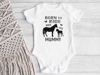 Horse baby bodysuit, Born to ride with my Mummy