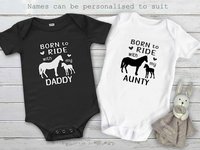 Horse baby bodysuit, Born to ride with my Mummy