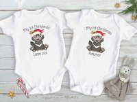 Tassie Devil First Christmas personalised baby bodysuit, Cute Australian animals Xmas gift