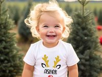 Personalised Christmas baby rudolf reindeer romper first Xmas gift