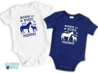 Horse baby bodysuit, Born to ride with my Mummy