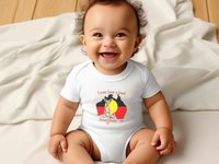 Australia baby bodysuit, I come from a land down under little kangaroo romper, Available in Aussie & First Nations designs