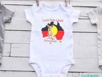 Australia baby bodysuit, I come from a land down under little kangaroo romper, Available in Aussie & First Nations designs