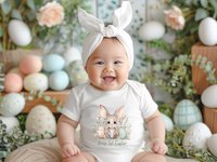 Australian bilby first Easter baby bodysuit, Personalised little Aussie animal romper