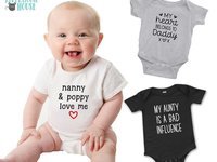Personalised baby love bodysuit, My aunty, uncle, grandparents love me, Customise name to suit your family