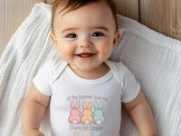 All the bunnies love me personalised baby bodysuit, My 1st Easter bunny butt outfit, Choose from 4 cute designs