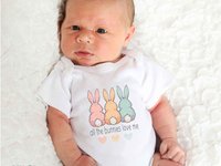 All the bunnies love me personalised baby bodysuit, My 1st Easter bunny butt outfit, Choose from 4 cute designs