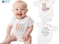 All the bunnies love me personalised baby bodysuit, My 1st Easter bunny butt outfit, Choose from 4 cute designs