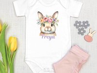 Baby bunny rabbit personalised bodysuit, customise yours for Easter or any occasion