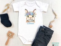 Baby bunny rabbit personalised bodysuit, customise yours for Easter or any occasion