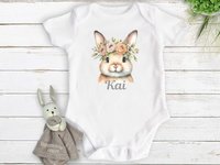 Baby bunny rabbit personalised bodysuit, customise yours for Easter or any occasion
