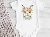 Baby bunny rabbit personalised bodysuit, customise yours for Easter or any occasion