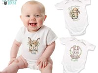 Baby bunny rabbit personalised bodysuit, customise yours for Easter or any occasion