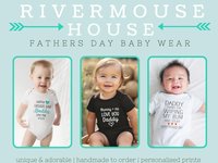 First Fathers day Daddy & baby bear cub personalised bodysuit, I love you gift for Dad