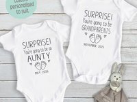 Surprise baby pregnancy announcement, Personalised reveal for Grandparents, Daddy, Aunty, Uncle & family