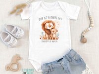 First Fathers day Daddy & baby lion cub personalised bodysuit