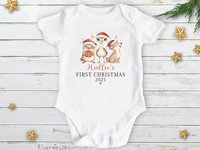 First Aussie Christmas Animals Personalised Baby Bodysuit