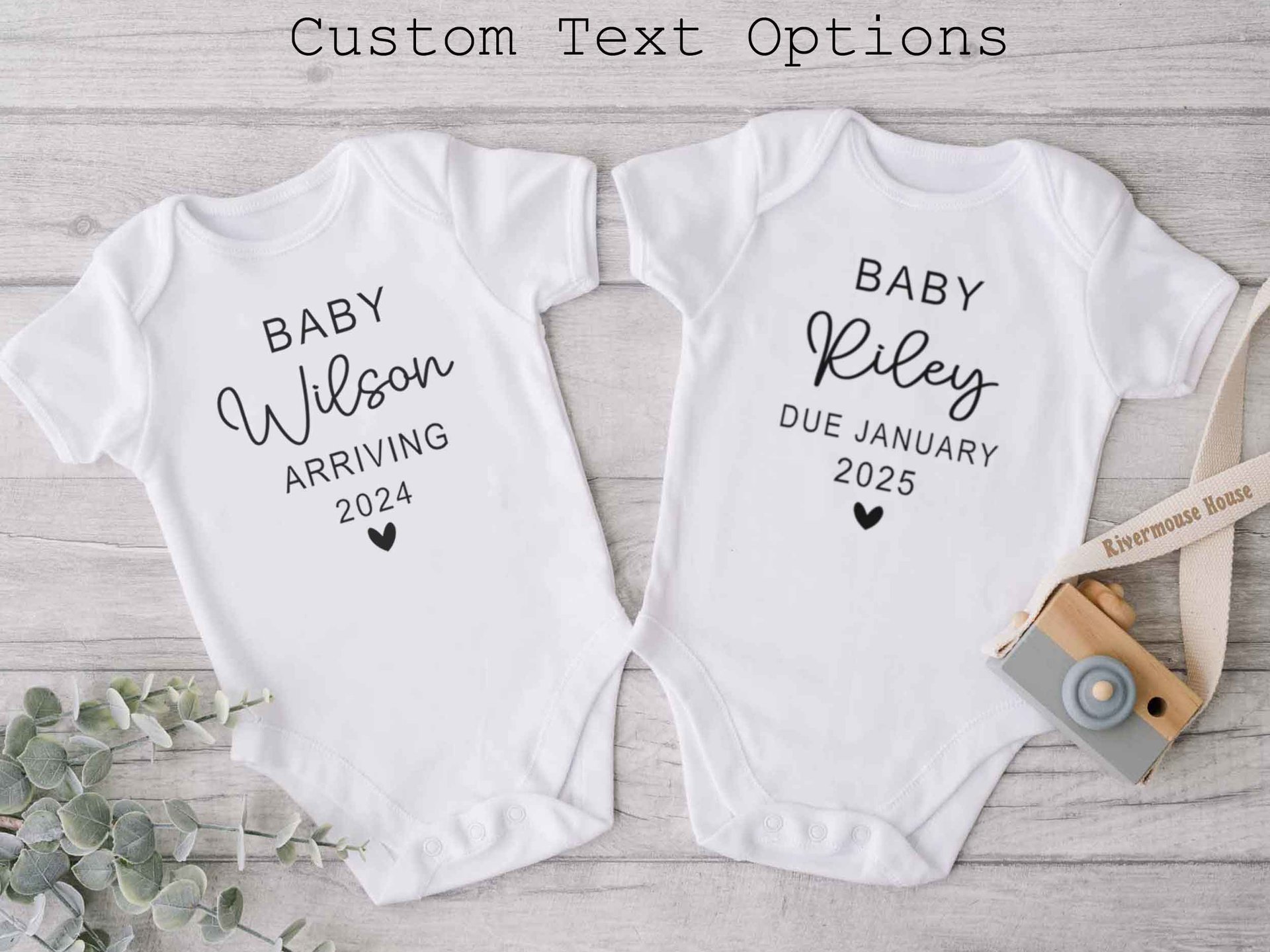 Coming Soon pregnancy announcement, Personalised newborn baby reveal onesie