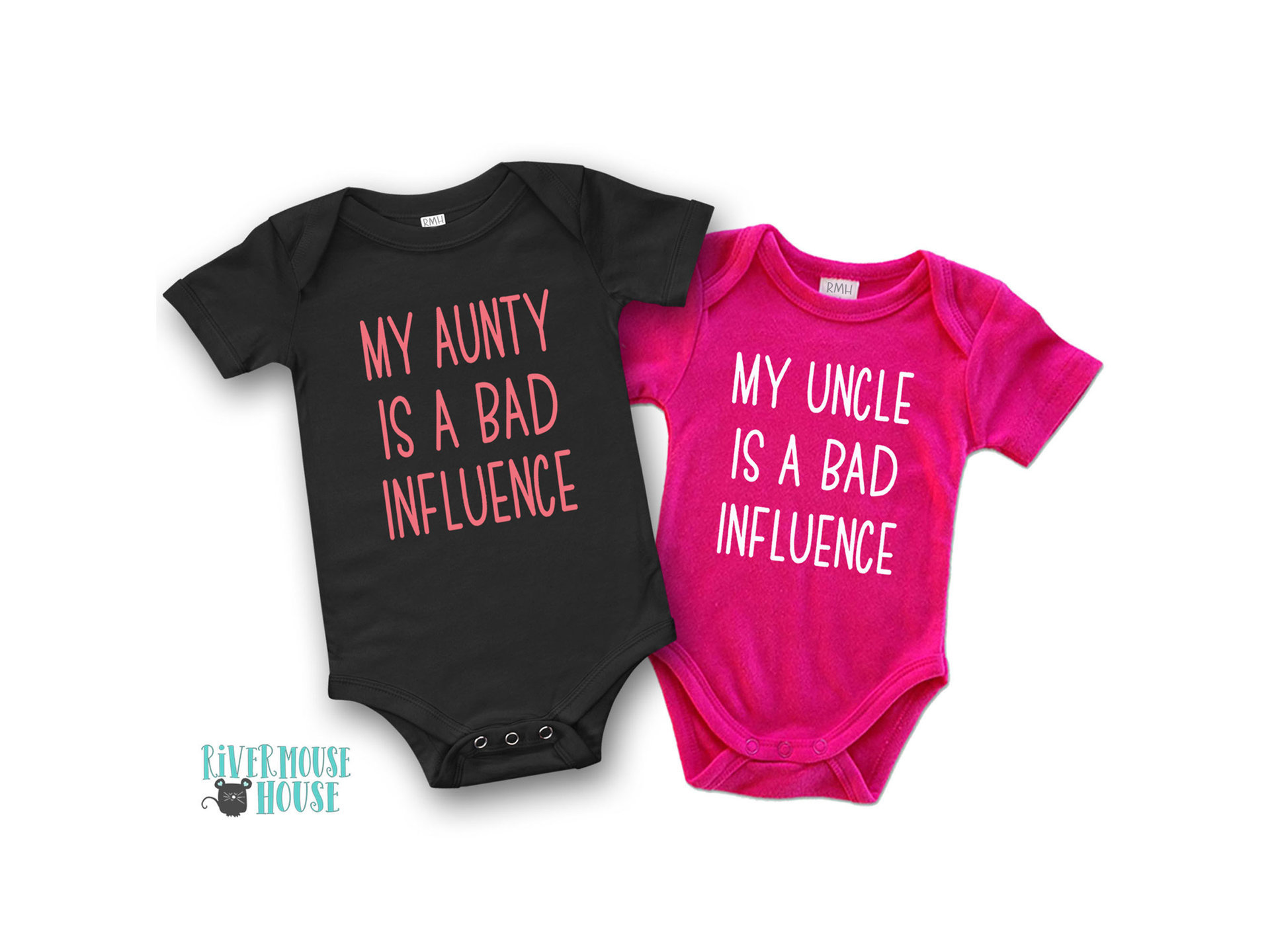 Bad Influence funny baby onesie, Aunty, Uncle or personalise to suit