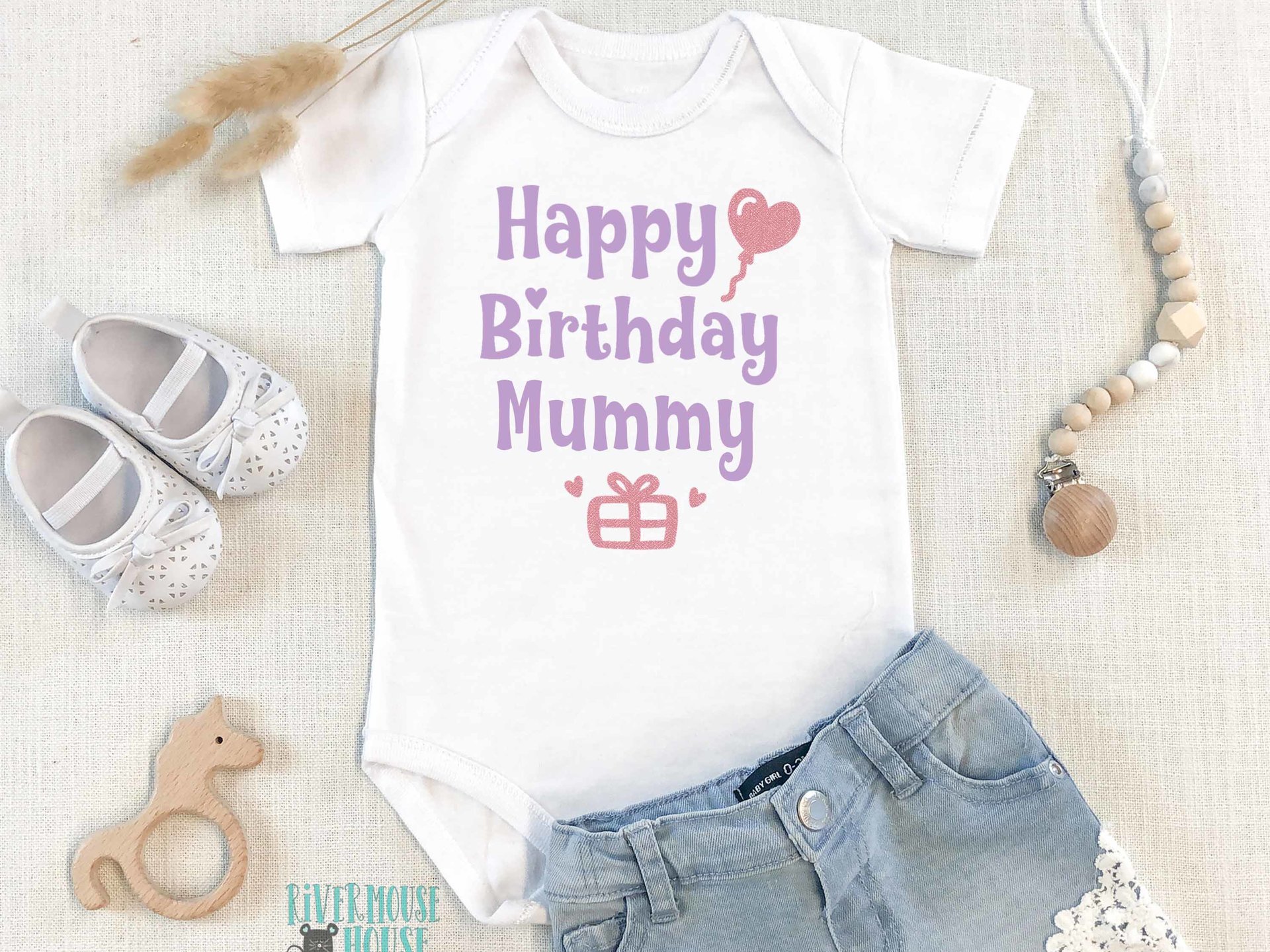 Happy Birthday personalised name baby bodysuit