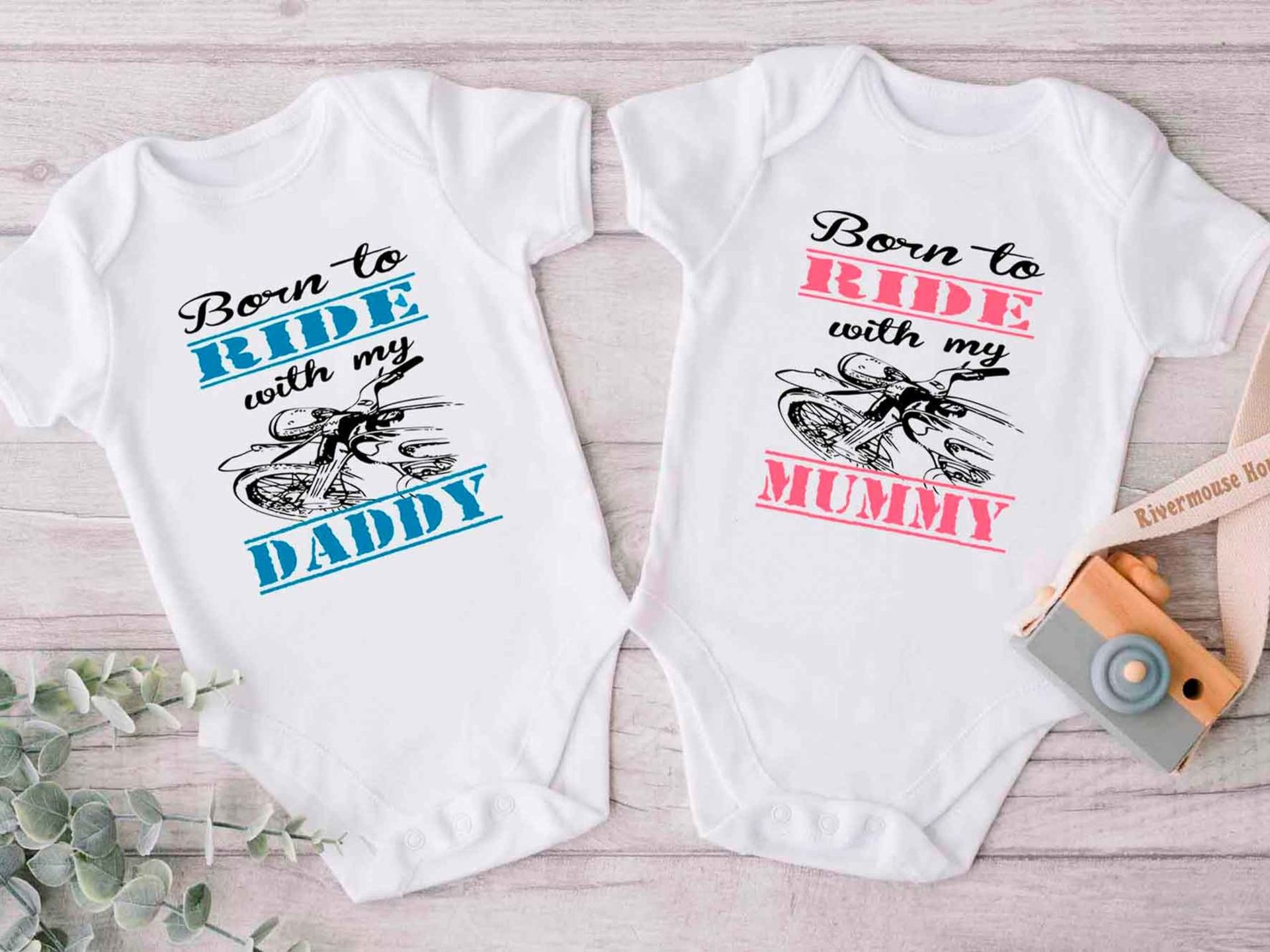 Born to Ride with my Dad motorcycle baby onesie, custom biker kids onesie