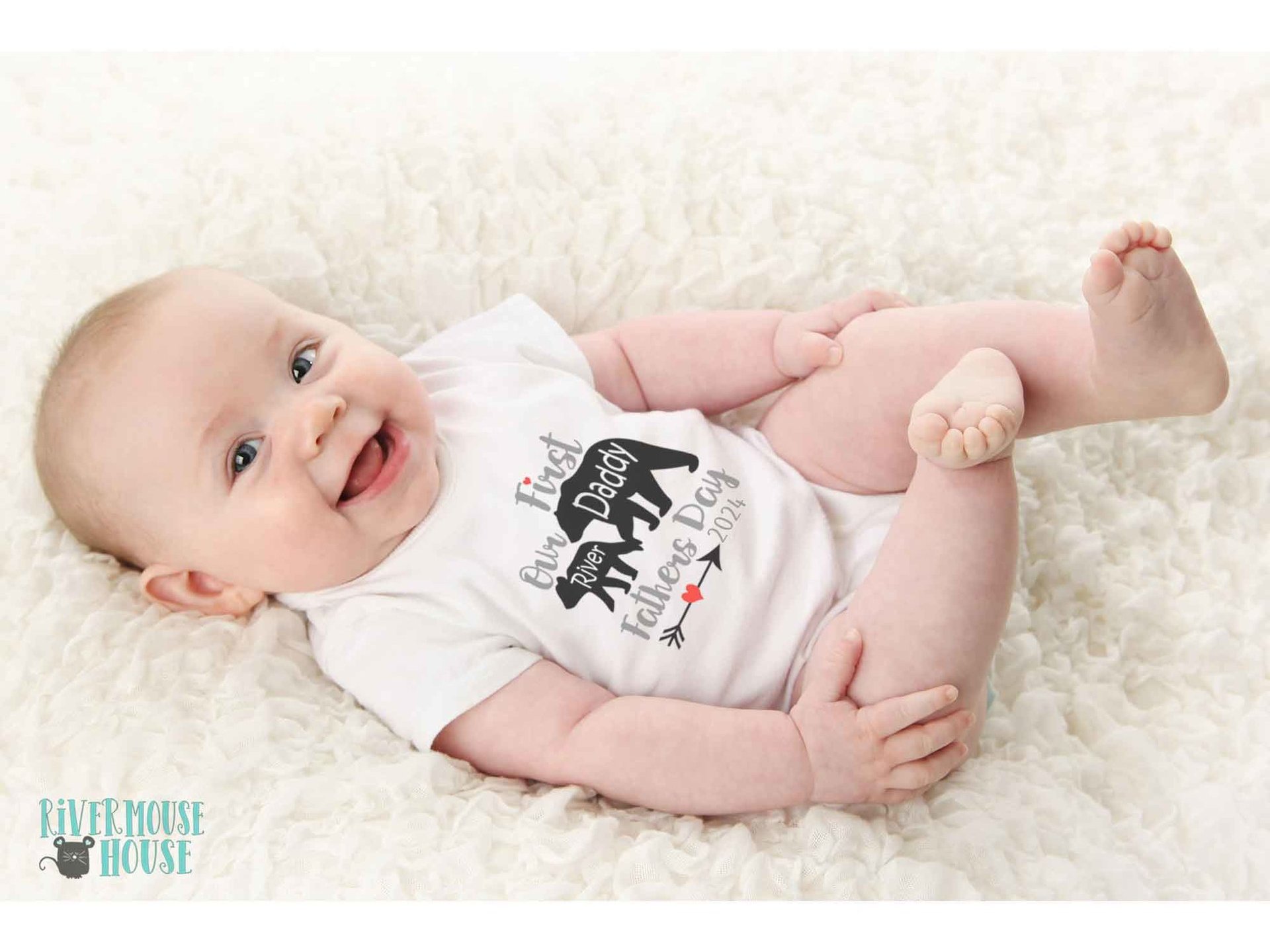 Our First Fathers Day Personalised Daddy + Baby Bear 2024 Design