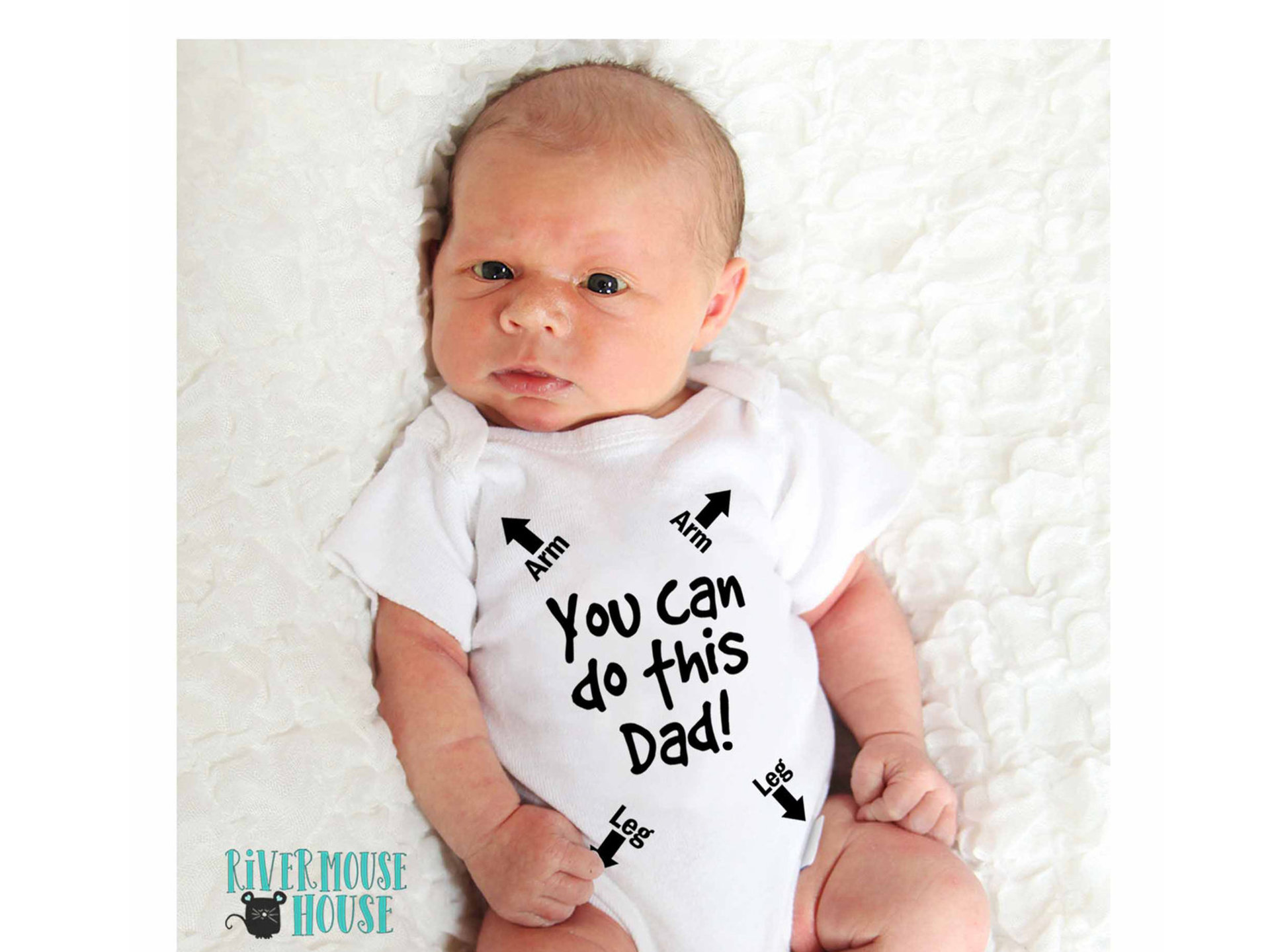 You can do this Dad funny baby bodysuit, pregnancy announcement