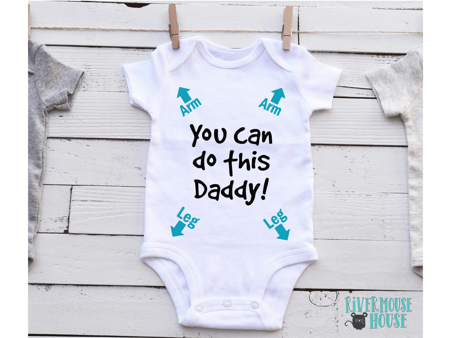You can do this Dad funny baby bodysuit, pregnancy announcement