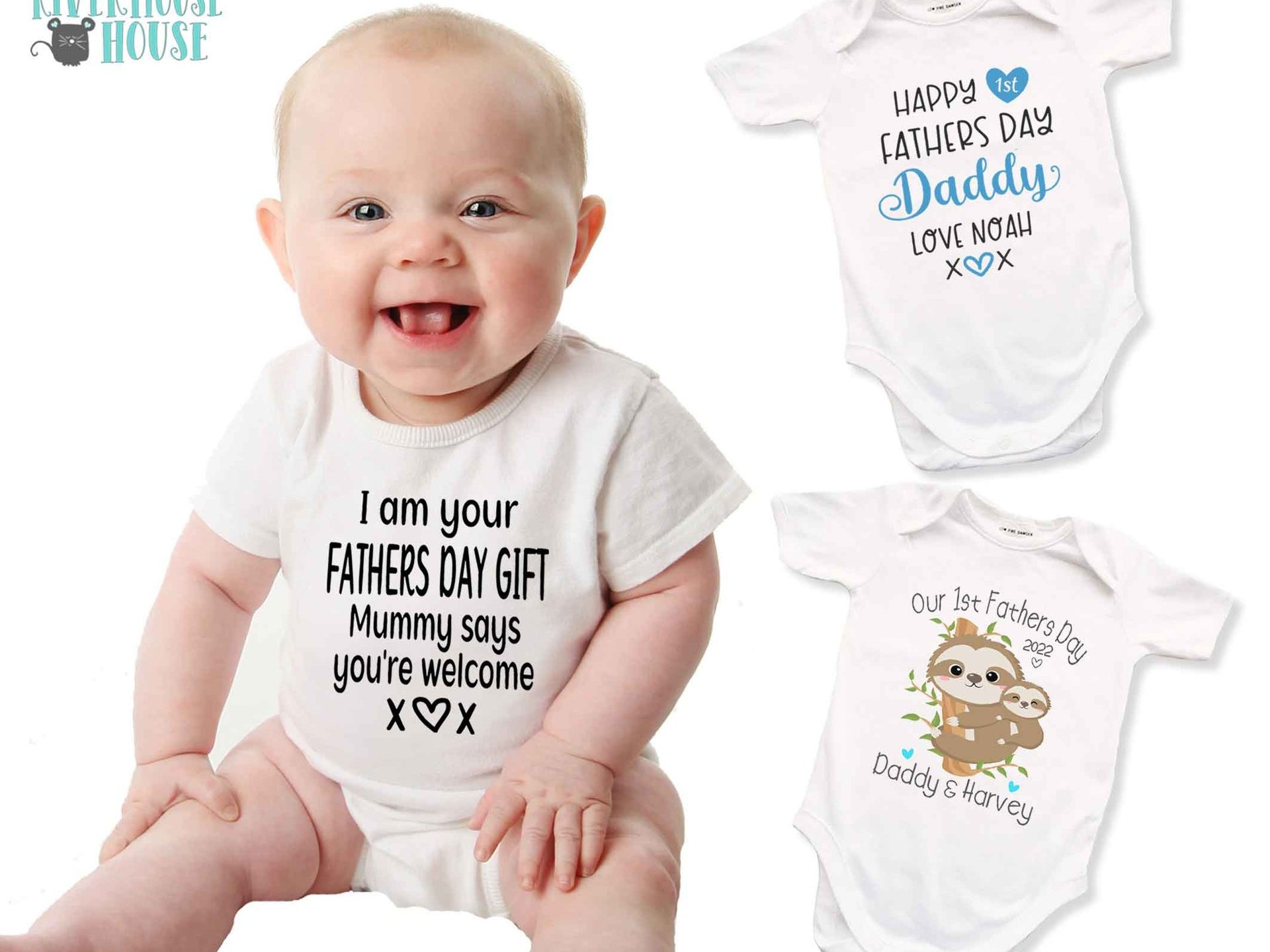 I am your Fathers Day Gift Mummy says you're welcome Funny Baby Bodysuit for Dad