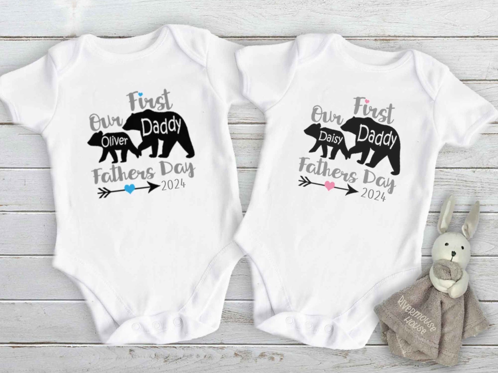 Our First Fathers Day Personalised Daddy + Baby Bear 2024 Design