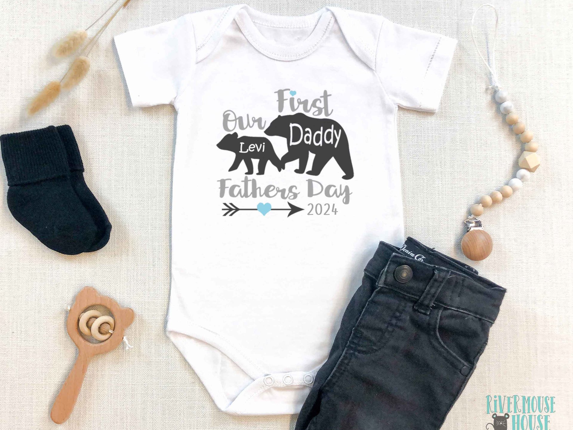 Our First Fathers Day Personalised Daddy + Baby Bear 2024 Design