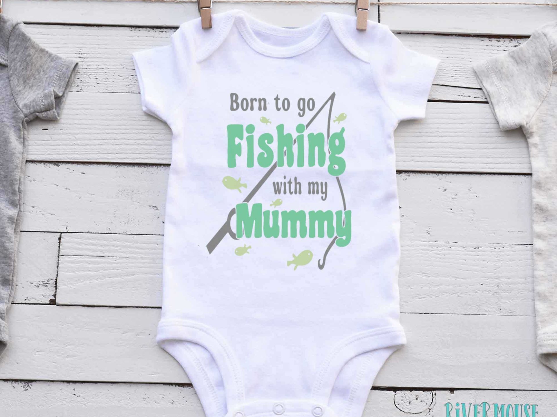 Born To Go Fishing Personalised Baby Bodysuit, Customised to suit your family fishing fan