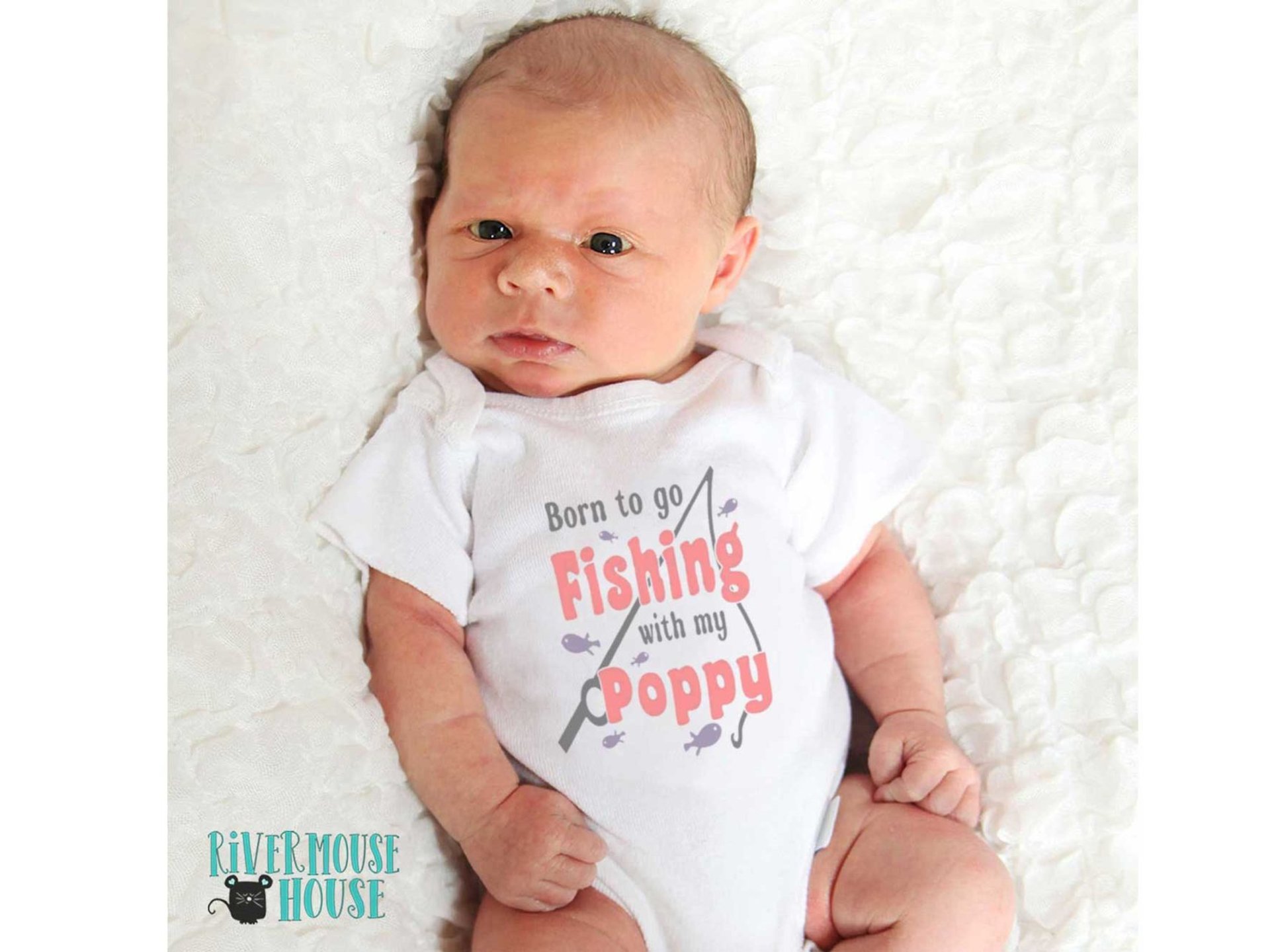 Born To Go Fishing Personalised Baby Bodysuit, Customised to suit your family fishing fan