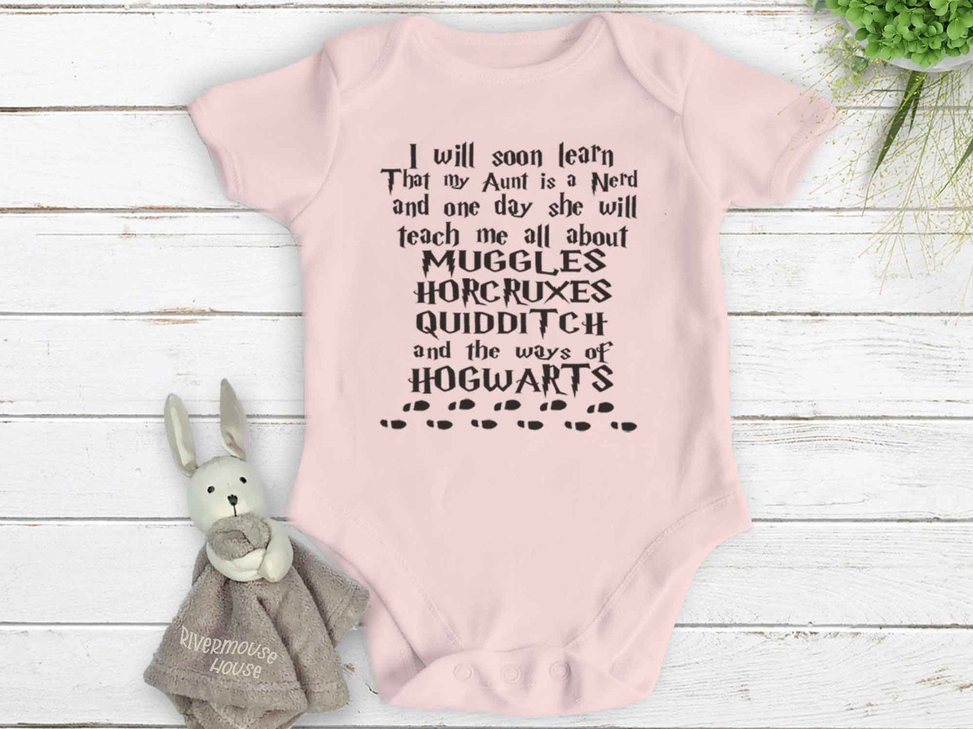 Harry Potter Hogwarts baby onesie, I will soon learn my Aunt is a nerd
