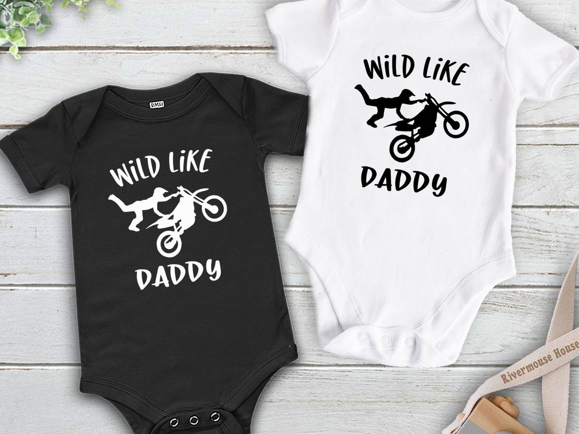 Motocross Baby Wild Like Daddy Dirt Bike Motorcycle Bodysuit
