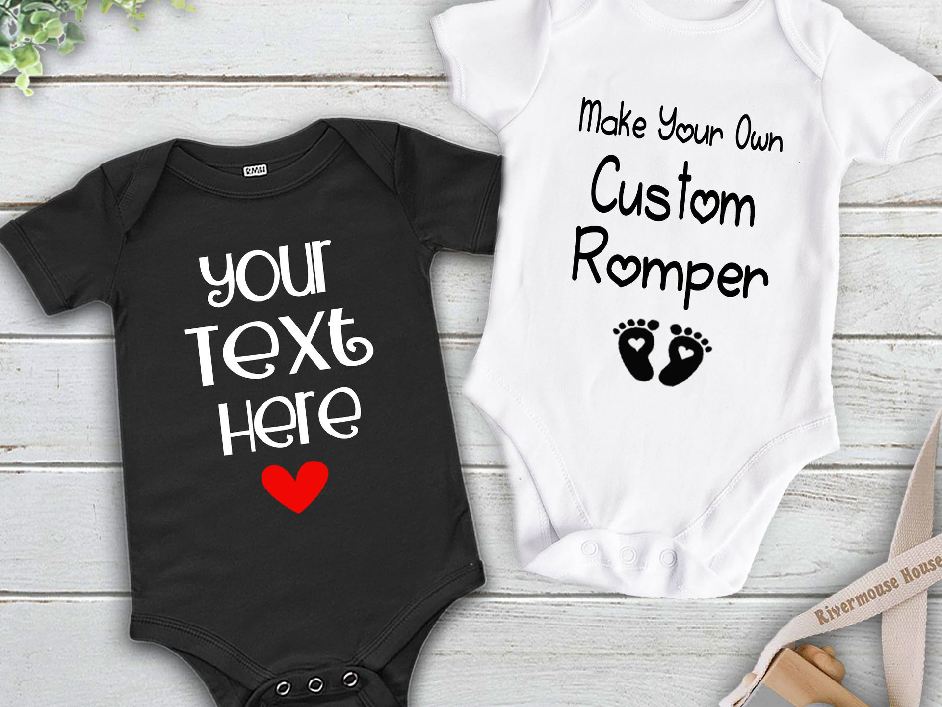 Custom personalized baby bodysuit, add your own text or logo, Multiple colours & styles, Australian size newborn to toddler